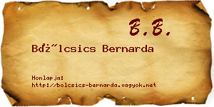 Bölcsics Bernarda névjegykártya